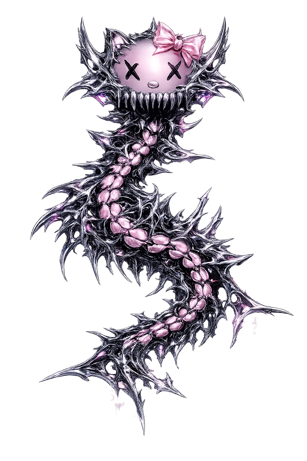 Pink and black spiked NETNET character artwork